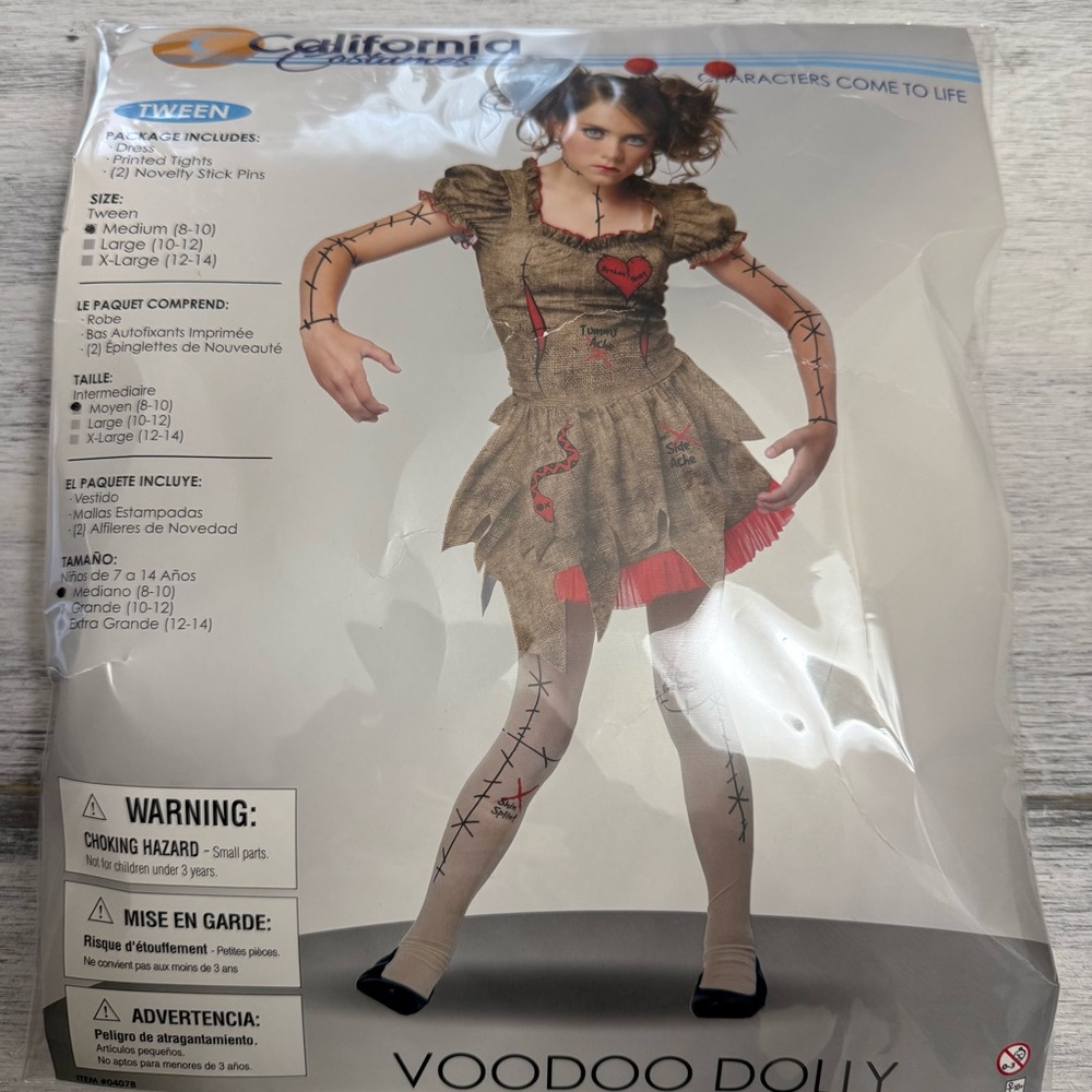 Voodoo Dolly Costume for Tweens size 8/10 Medium